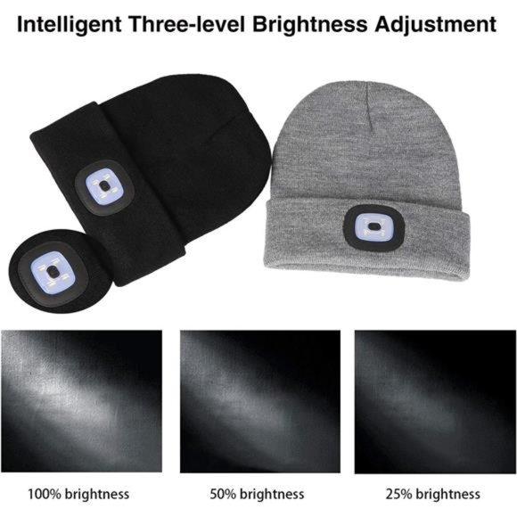 Unisex Beanie Hat with The Light Gifts for Women Men Dad Father USB Rechargeable - Picture 6 of 6